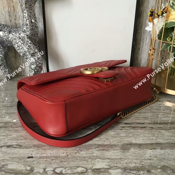 Gucci GG Marmont Velvet Shoulder Bag 443496A Red