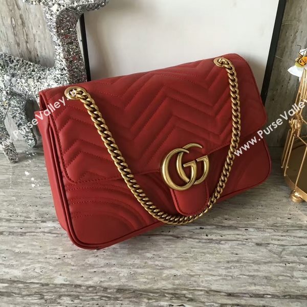 Gucci GG Marmont Velvet Shoulder Bag 443496A Red