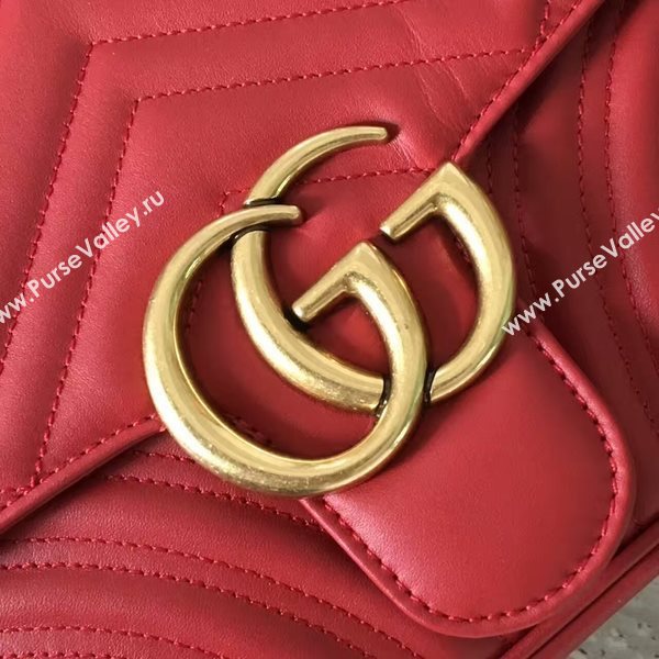 Gucci GG Marmont Velvet Shoulder Bag 443496A Red