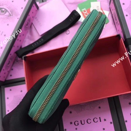 Gucci GG Marmont Zip Around Wallet 443123 Green