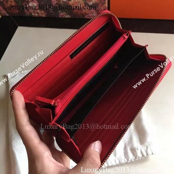 Gucci GG Marmont Zip Around Wallet 443123 Red