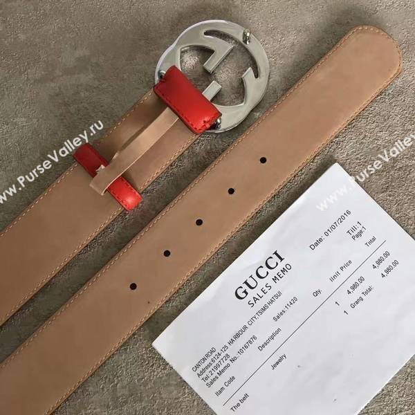 Gucci Original Calf Leather 3.5CM Belt 68884E