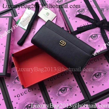 Gucci Leather Continental Wallet 456116 Black