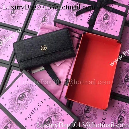 Gucci Leather Continental Wallet 456116 Black