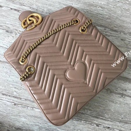 Gucci Now GG Marmont Matelasse Shoulder Bag 443496 Apricot