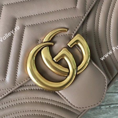 Gucci Now GG Marmont Matelasse Shoulder Bag 443496 Apricot