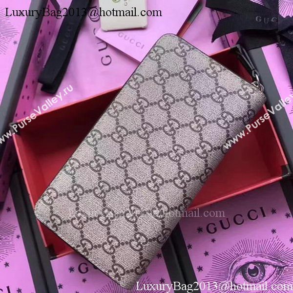 Gucci Snake print GG Supreme Zip Around Wallet 451273 Red