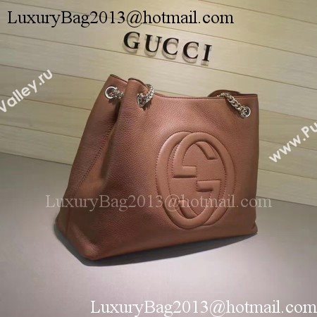 Gucci Soho Medium Tote Bag Calfskin Leather 308982 Apricot