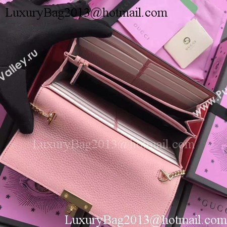 Gucci Padlock Continental Wallet Calfskin Leather 453506 Pink