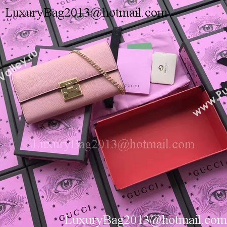 Gucci Padlock Continental Wallet Calfskin Leather 453506 Pink