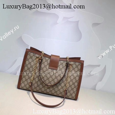 Gucci Padlock GG Supreme Canvas Shoulder Bag 479197 Apricot