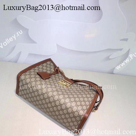 Gucci Padlock GG Supreme Canvas Shoulder Bag 479197 Apricot