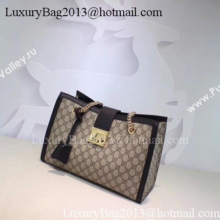 Gucci Padlock GG Supreme Canvas Shoulder Bag 479197 Black