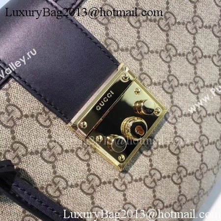 Gucci Padlock GG Supreme Canvas Shoulder Bag 479197 Black