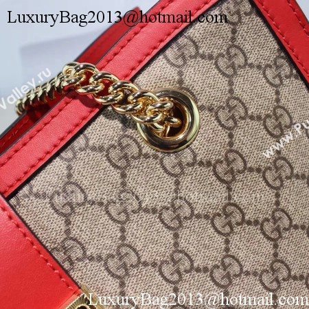 Gucci Padlock GG Supreme Canvas Shoulder Bag 479197 Red