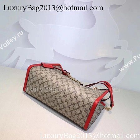 Gucci Padlock GG Supreme Canvas Shoulder Bag 479197 Red
