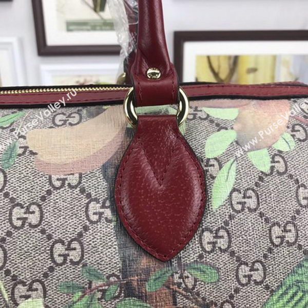 Gucci Tian GG Supreme Boston Bag 409527 Wine