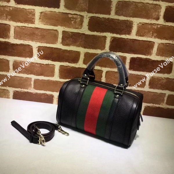 Gucci Vintage Leather Boston Bag 269876 Black