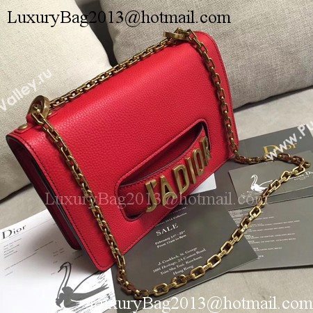 Dior JADIOR Flap Bag Calfskin M9003 Red