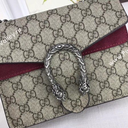 Gucci Mini Dionysus GG Canvas Shoulder Bag 421970 Wine