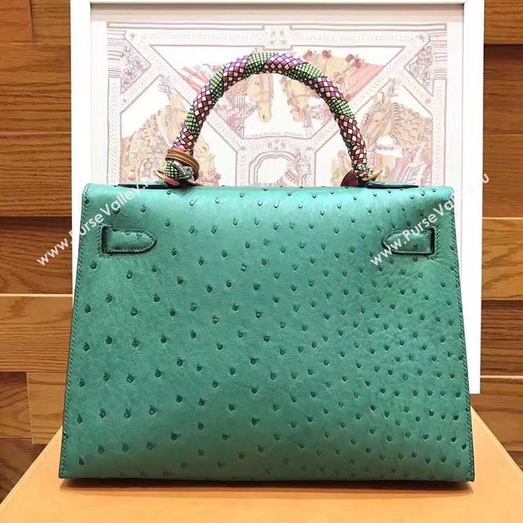 HERMES Ostrich Leather Toto Bag 1788 Green