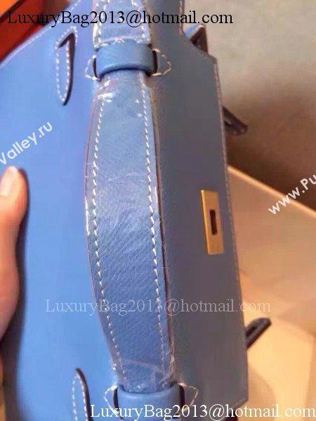 Hermes Kelly 22cm Tote Bag Original Leather KL22 Blue