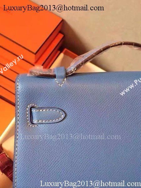 Hermes Kelly 22cm Tote Bag Original Leather KL22 Blue