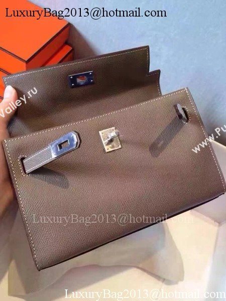 Hermes Kelly 22cm Tote Bag Original Leather KL22 Grey