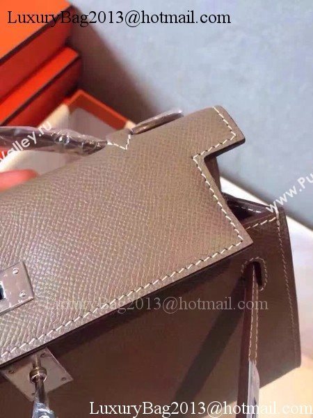 Hermes Kelly 22cm Tote Bag Original Leather KL22 Grey