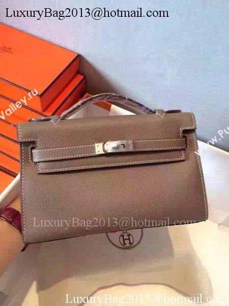 Hermes Kelly 22cm Tote Bag Original Leather KL22 Grey