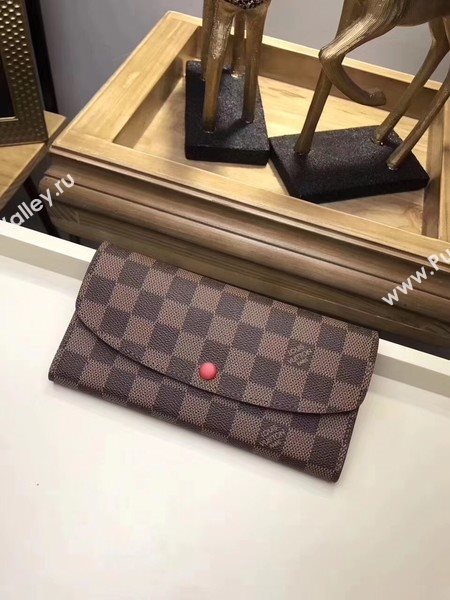 Louis Vuitton Damier Ebene Canvas EMILIE WALLET N63544 Red