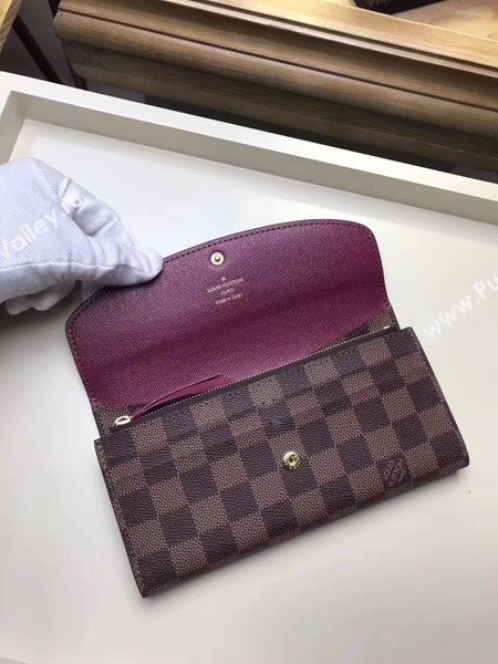 Louis Vuitton Damier Ebene Canvas EMILIE WALLET N63544 Wine