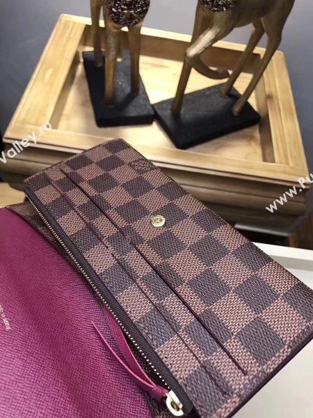 Louis Vuitton Damier Ebene Canvas EMILIE WALLET N63544 Wine