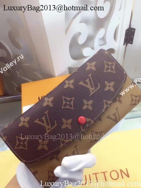 Louis Vuitton Monogram Canvas Emilie Wallet M60136 Red