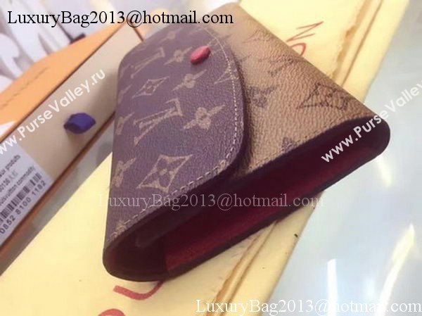 Louis Vuitton Monogram Canvas Emilie Wallet M60136 Red