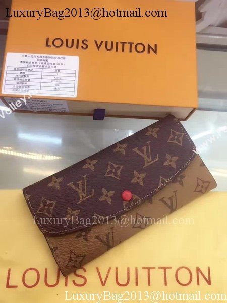 Louis Vuitton Monogram Canvas Emilie Wallet M60136 Red