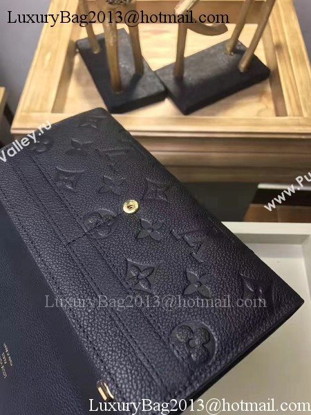 Louis Vuitton Monogram Empreinte SARAH WALLET M61182 Black