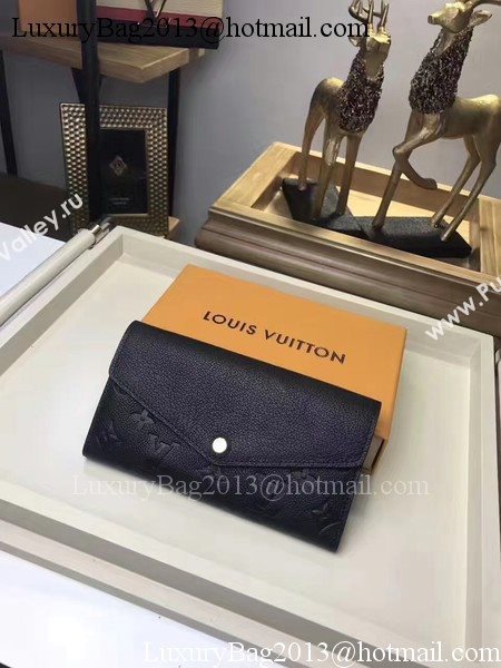 Louis Vuitton Monogram Empreinte SARAH WALLET M61182 Black