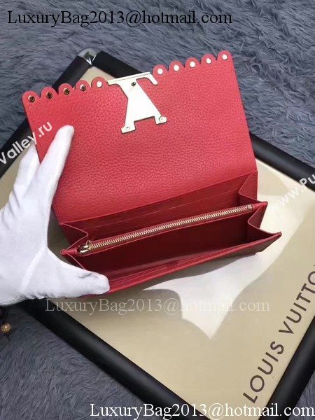 Louis Vuitton Monogram Flowers CAPUCINES WALLET M64102 Red