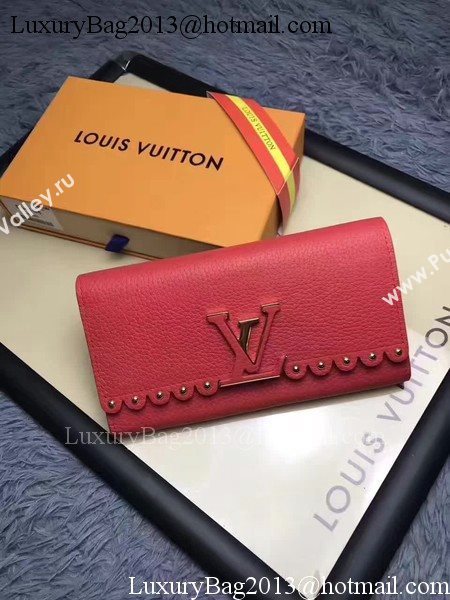 Louis Vuitton Monogram Flowers CAPUCINES WALLET M64102 Red