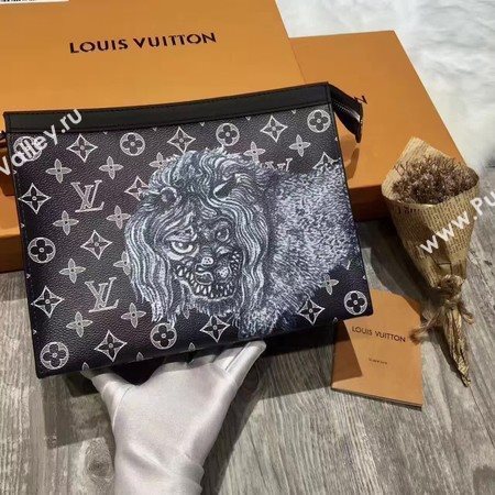 Louis Vuitton Monogram Savane Canvas POCHETTE VOYAGE MM M66639 Black