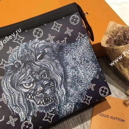 Louis Vuitton Monogram Savane Canvas POCHETTE VOYAGE MM M66639 Black