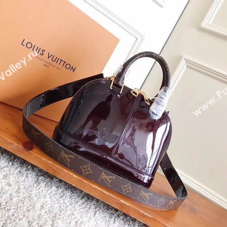 Louis Vuitton Monogram Vernis ALMA BB M54704 Brown