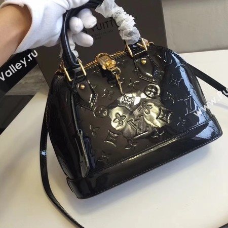 Louis Vuitton Monogram Vernis Alma BB M91606 Black
