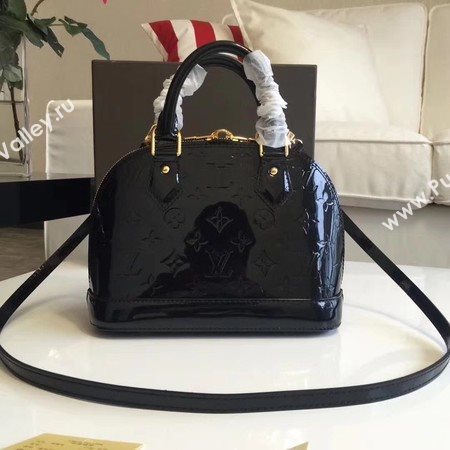 Louis Vuitton Monogram Vernis Alma BB M91606 Black