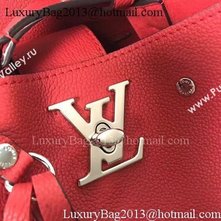 Louis Vuitton Soft Calfskin LOCKME BUCKET M54677 Red