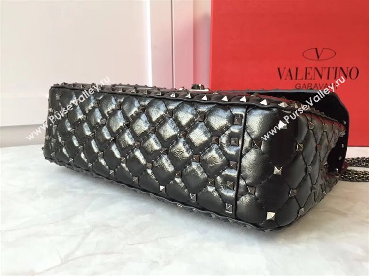 Valentino Sheepskin Leather Shoulder Bag VT48722 Black