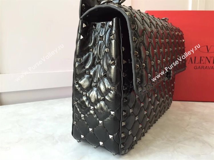 Valentino Sheepskin Leather Shoulder Bag VT48722 Black