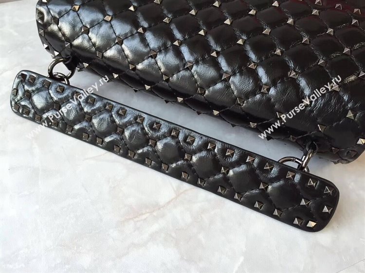 Valentino Sheepskin Leather Shoulder Bag VT48722 Black