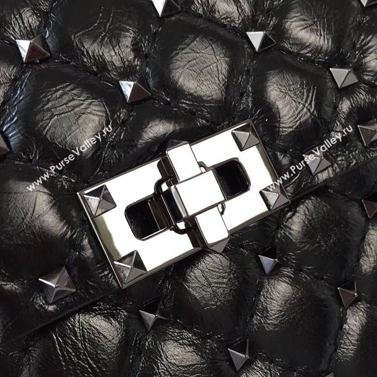 Valentino Sheepskin Leather Shoulder Bag VT48722 Black